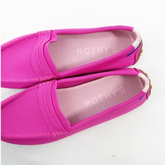 Rothys The Driver Dragon Fruit Pink Knit Penny Loafers Shoes Womens Size 9 - Picture 4 of 10